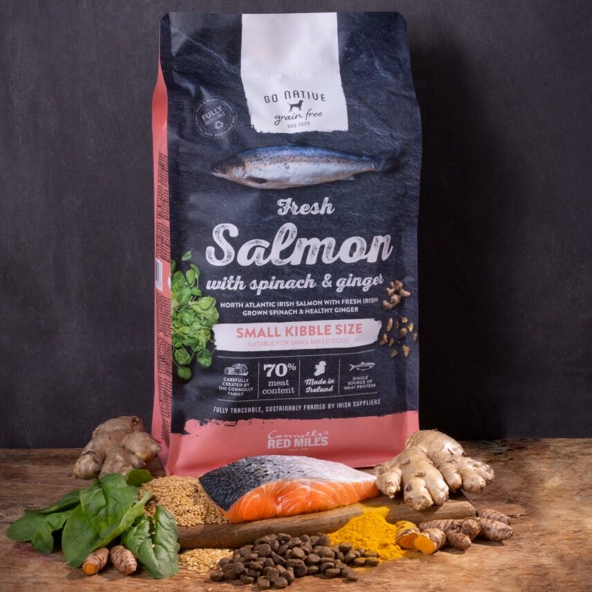 Go Native - Biologische zalm met spinazie en gember 4KG - kleine korrel