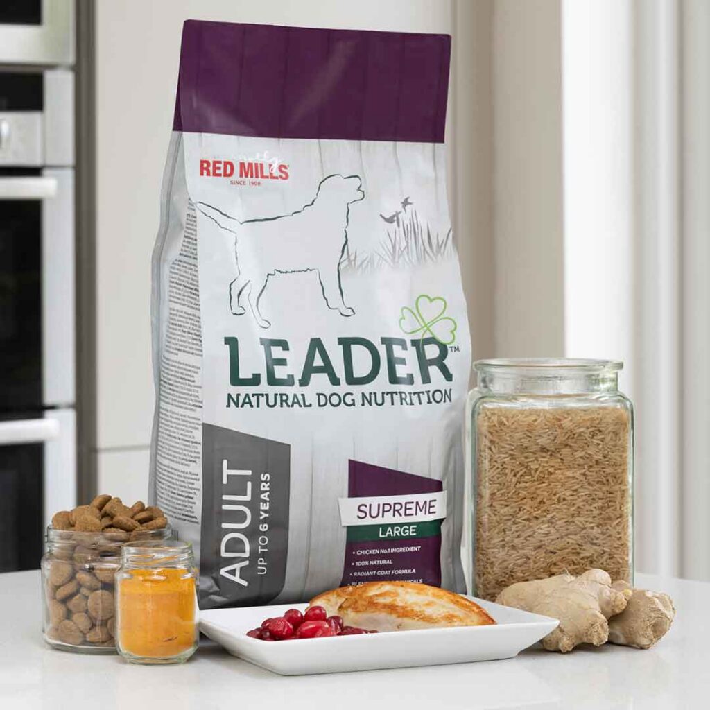 leader supreme large breed kip en rijst, gezonde gewrichten glanzende vacht